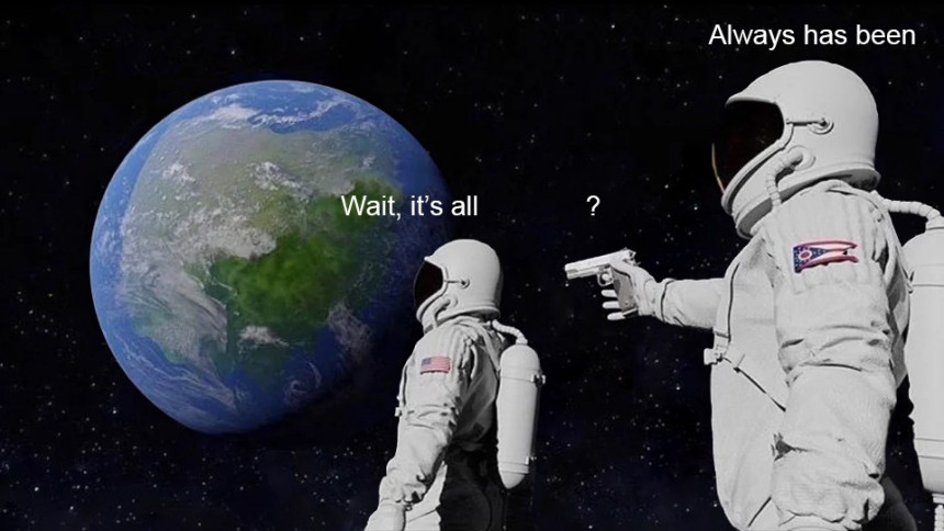 Wait it's all page cache astronaut meme
